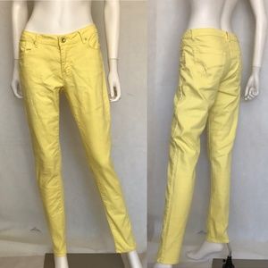 Rox Womens 9 Skinny Denim Yellow High Rise Crystal